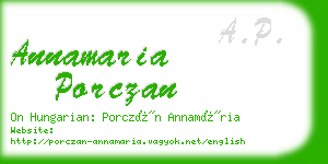 annamaria porczan business card